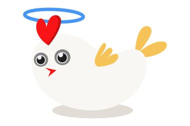 Şirin serçe yüzüğü kafasına vektör karikatür çizim. Beyaz arka plan üzerinde izole.