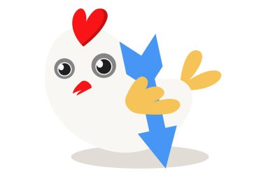 Ok işareti ile şirin serçe vektör karikatür çizim. Beyaz arka plan üzerinde izole.