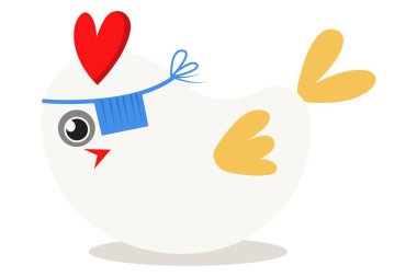 Vektör karikatür çizim. Şirin serçe kapak uyku ile bir gözü saklıyor. Beyaz arka plan üzerinde izole