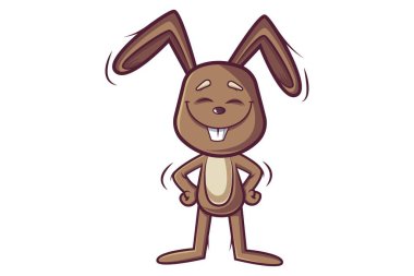 Sevimli tavşan vektör karikatür çizim. Beyaz arka plan üzerinde izole.