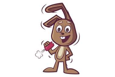 Sevimli tavşan vektör karikatür çizim. Beyaz arka plan üzerinde izole.