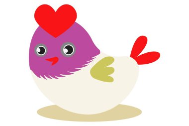 Şirin kuş renkli vektör karikatür çizim. Beyaz arka plan üzerinde izole.