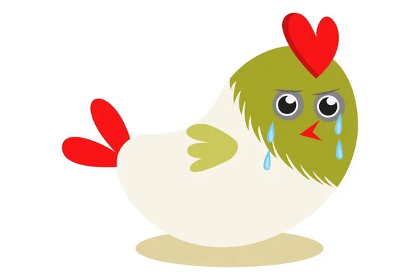 向量动画片可爱的鸟哭泣的例证 隔离在白色背景上 — 图库矢量图片