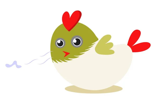 Illustrazione Del Cartone Animato Vettoriale Carino Uccello Colorato Isolato Sfondo — Vettoriale Stock