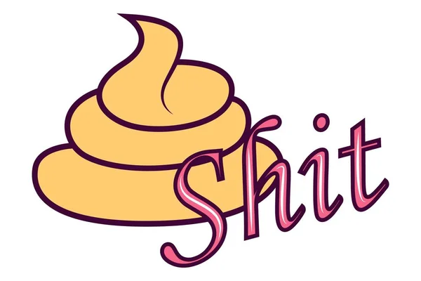 Shit icon and shit text. Isolated on white background.