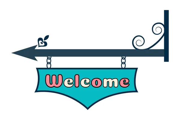 Welcome Text Banner Sticker Vector Illustration Isolated White Background — Stock Vector