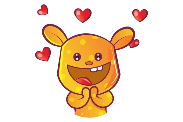 Ilustración Dibujos Animados Vectorial Oso Peluche Lindo Con Corazones Rojos — Archivo Imágenes Vectoriales