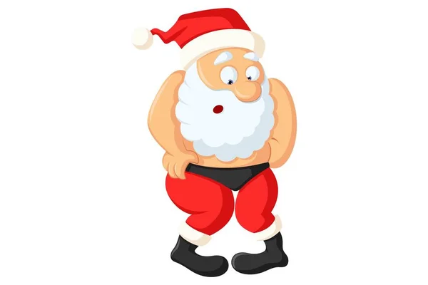 Векторна Мультяшна Ілюстрація Смішного Санта Клауса Ізольовані Білому Тлі — стоковий вектор