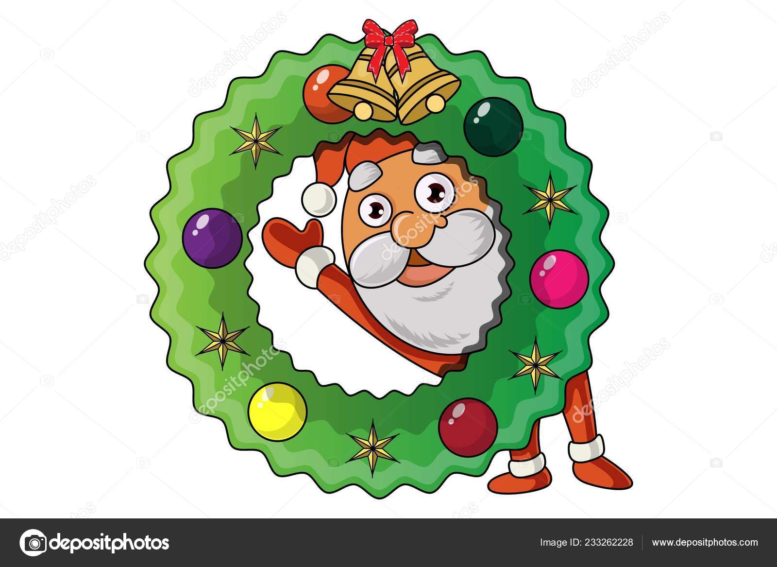 Bonito Santa Claus Desenho Animado Ilustração Com Árvore Natal vetor(es) de  stock de ©Nycoart 575305440