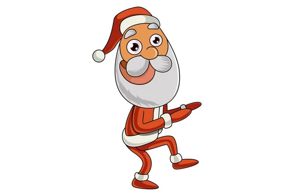 Ilustración Vectorial Dibujos Animados Santa Claus Bailando Aislado Sobre Fondo — Archivo Imágenes Vectoriales