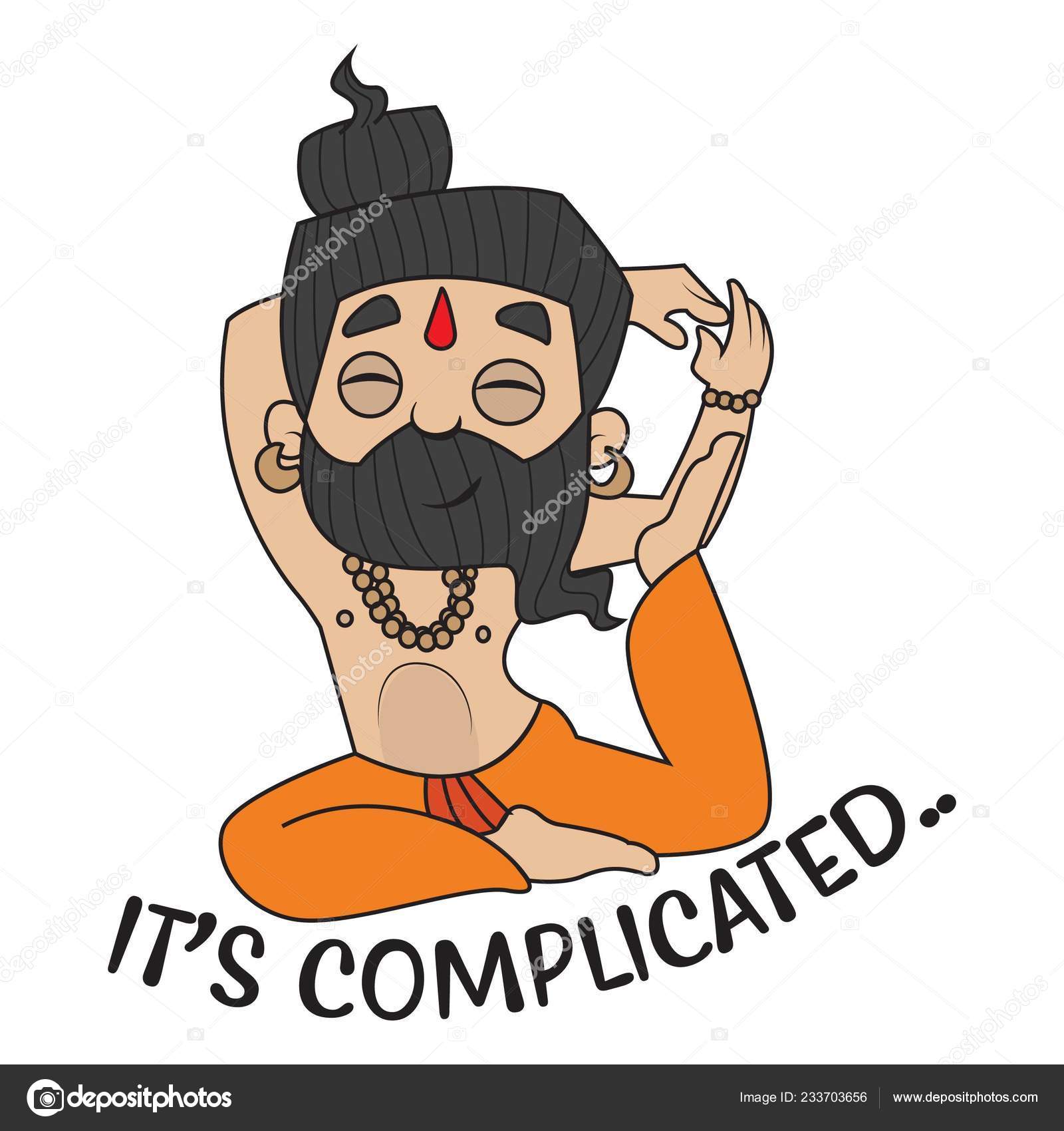 Vector Cartoon Illustration Cute Baba Ramdev Saying It's Complicated  Isolated Stock Vector Image by ©F1Digitals #233703656