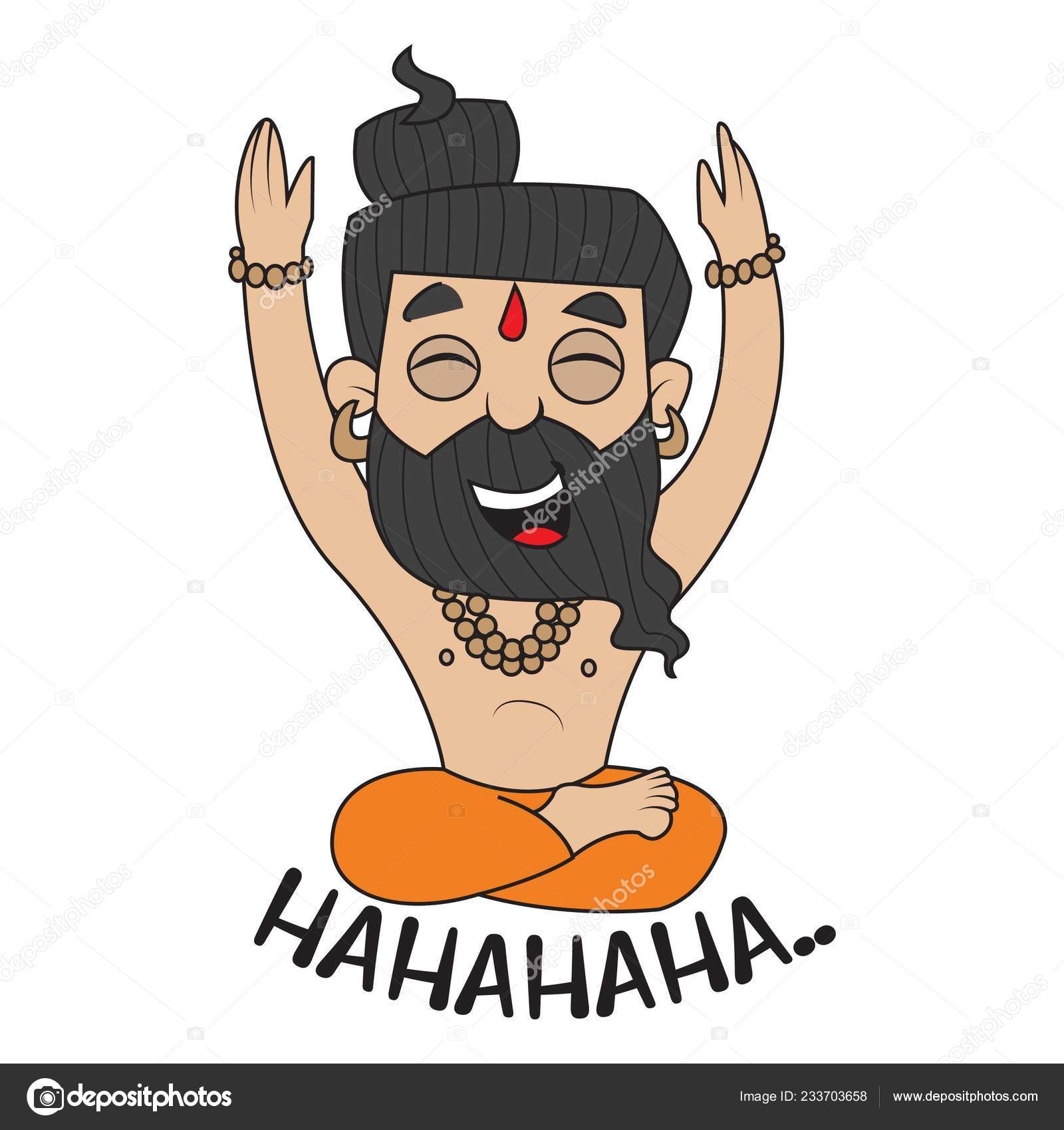 Vector Cartoon Illustration Cute Baba Ramdev Laughing Isolated White  Background Stock Vector Image by ©F1Digitals #233703658