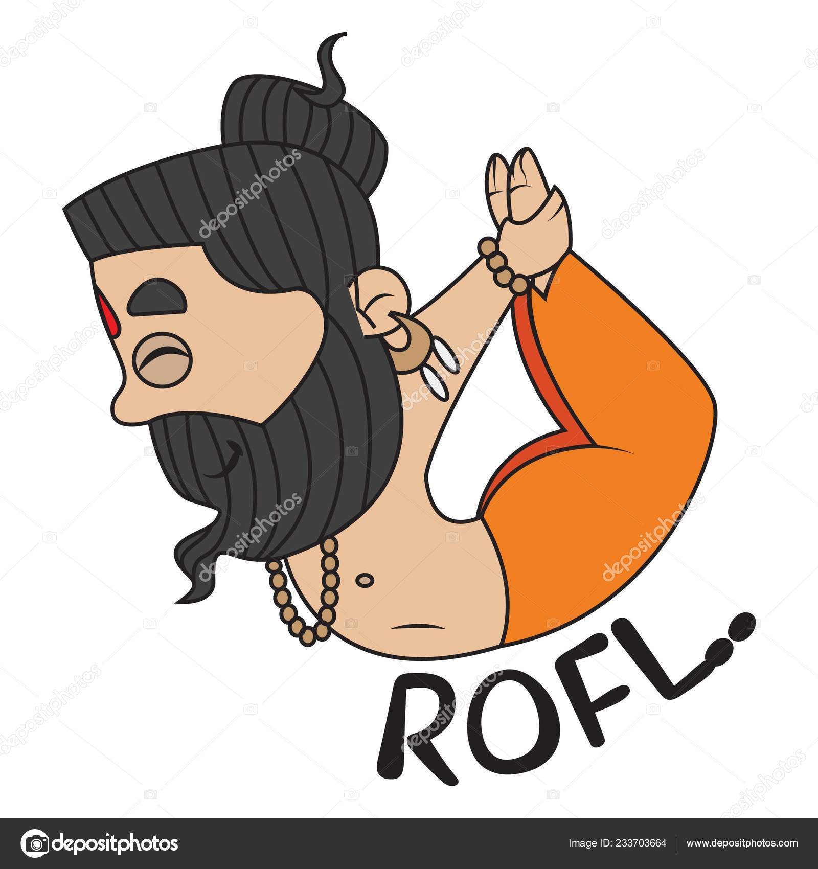 Vector Cartoon Illustration Cute Baba Ramdev Saying Rofl Isolated White  Stock Vector Image by ©F1Digitals #233703664