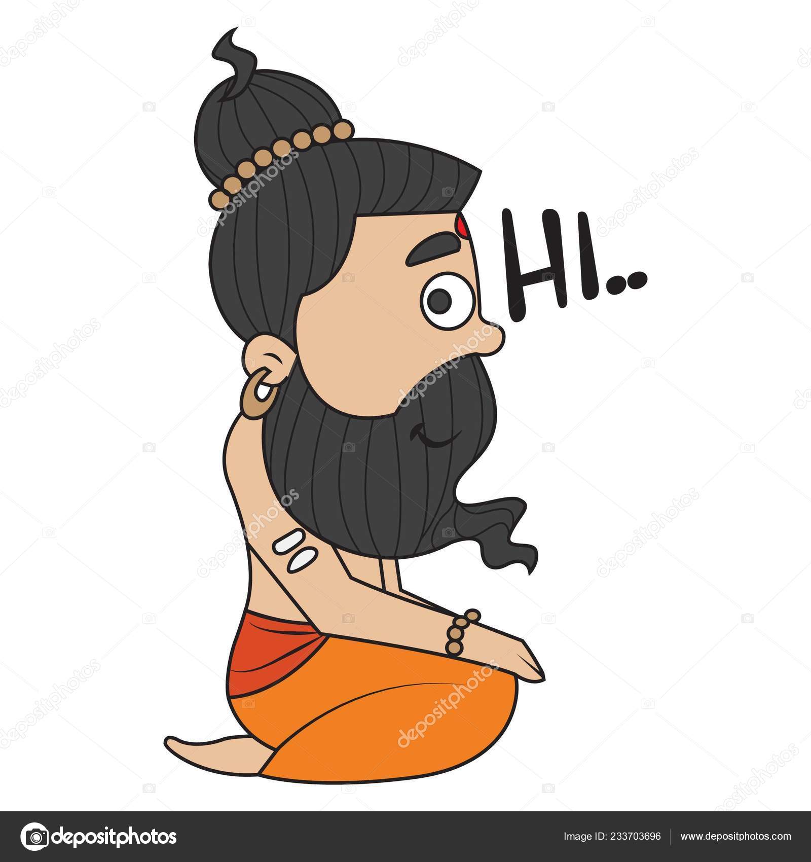 Vector Cartoon Illustration Cute Baba Ramdev Saying Isolated White  Background Stock Vector Image by ©F1Digitals #233703696