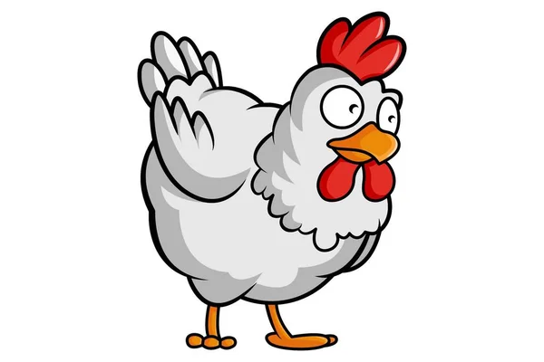 かわいい鶏のベクトル漫画イラスト 白い背景に分離 — ストックベクタ