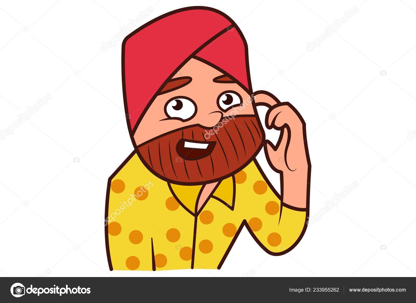 Vector Cartoon Illustration Punjabi Sardar Man Confused Isolated White  Background Stock Vector Image by ©F1Digitals #233955262