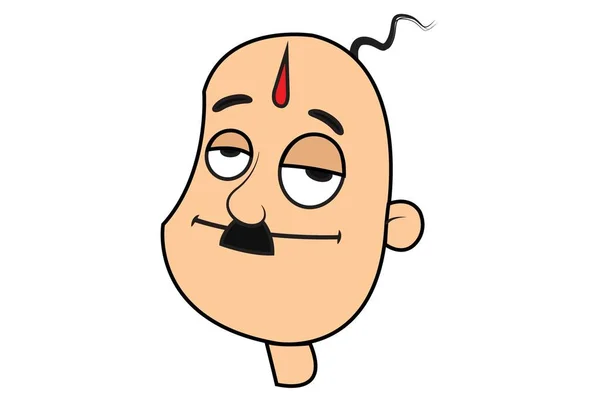 Vector Cartoon Illustration Cute Bald Man Bored Isolated White Background — Wektor stockowy