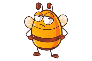 Şirin bal arı hastalık vektör karikatür çizim. Beyaz arka plan üzerinde izole.