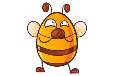 Vektör karikatür çizim şirin bal arısı. Beyaz arka plan üzerinde izole.