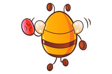 Vektör karikatür çizim şirin bal arısı. Beyaz arka plan üzerinde izole.