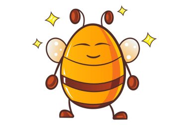 Vektör karikatür çizim şirin bal arısı. Beyaz arka plan üzerinde izole.