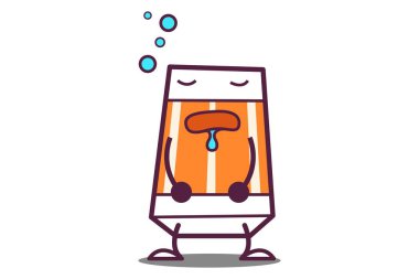 Vektör karikatür çizim şirin silgi üzücü. Beyaz arka plan üzerinde izole.