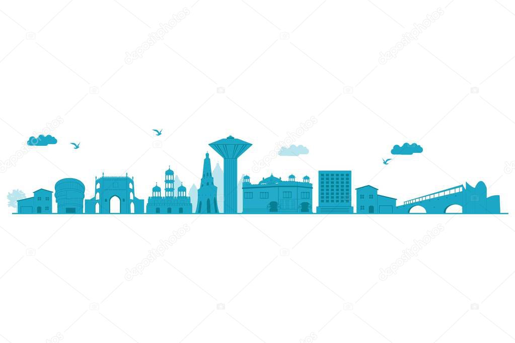 Punjab Skyline. Detailed Vector illustration.