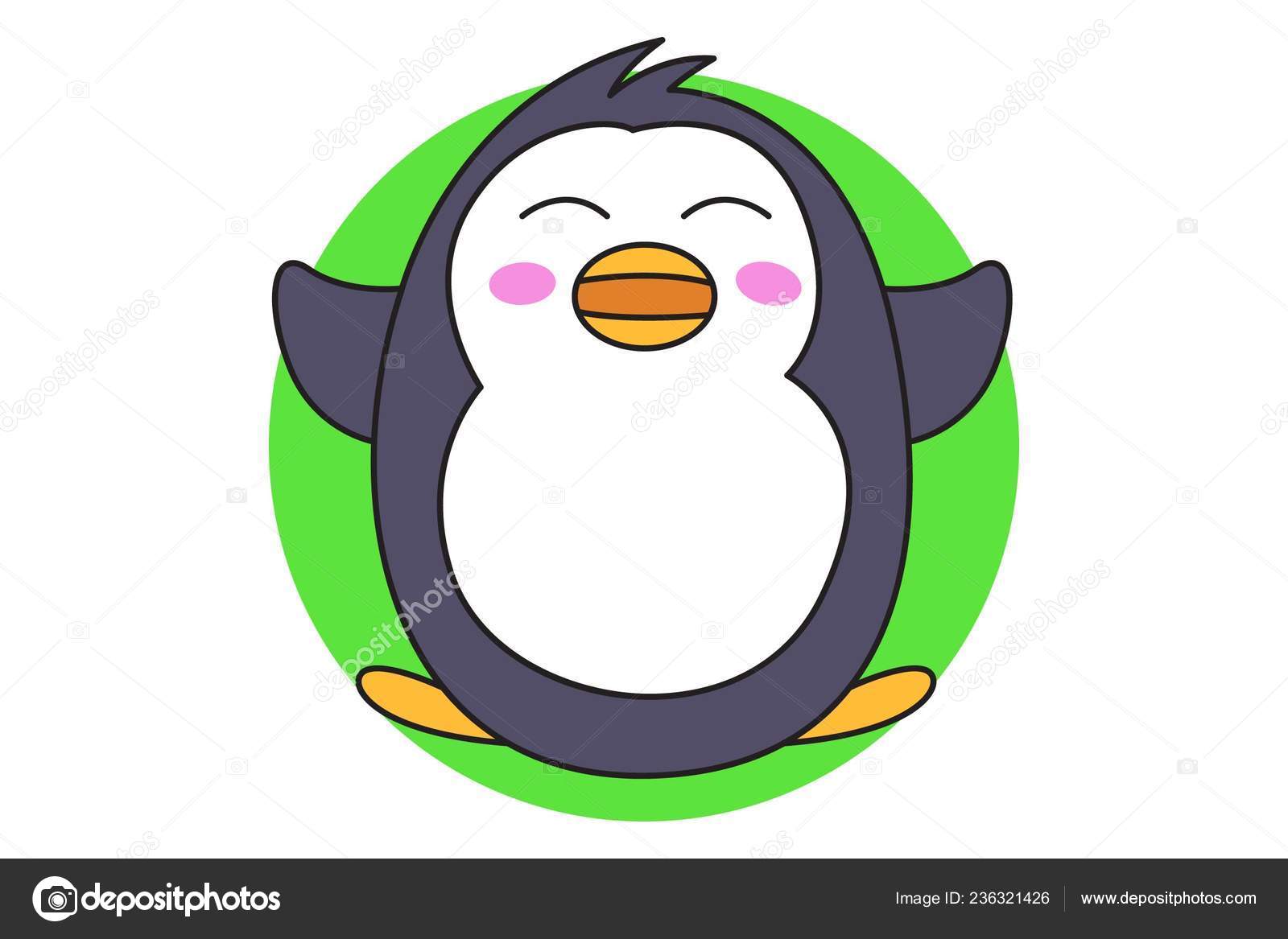 Dibujos Animados Vectoriales Ilustración Pingüino Feliz Con Boca Abierta  Aislado Vector de stock #236321426 de ©F1Digitals, image size:1600x1167
