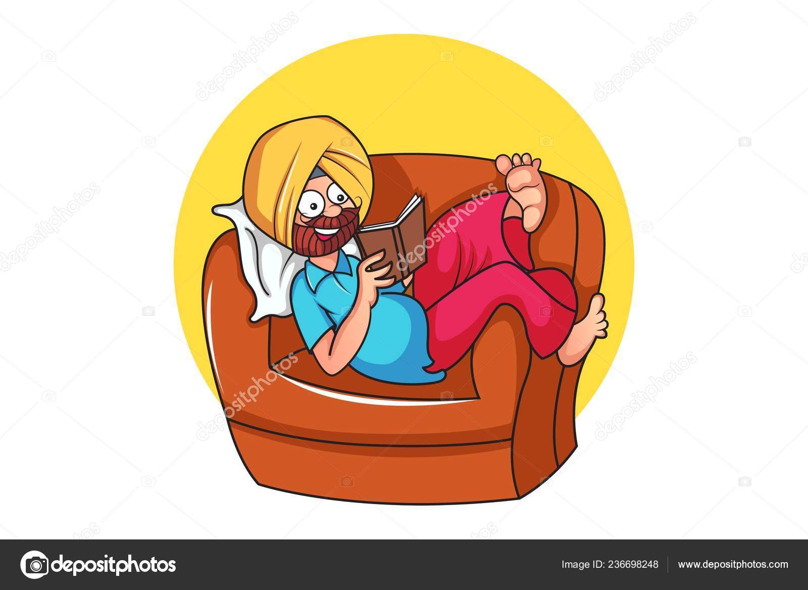 Vector Cartoon Illustration Punjabi Man Reading Book Isolated White Background Stock Vector Image by ©F1Digitals #236698248 Vector Cartoon Illustration Punjabi Man Reading Book Isolated White Background Stock Vector Image by ©F1Digitals #236698248