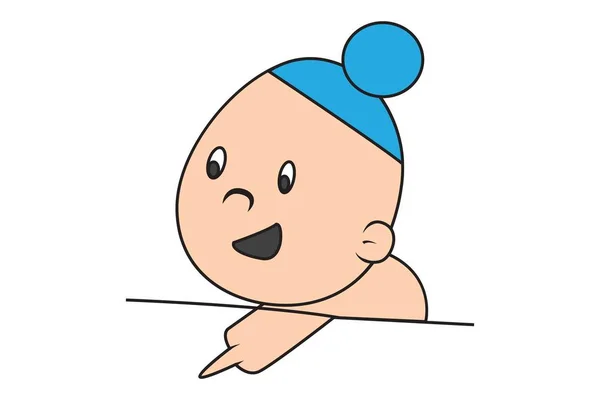 Ilustración Dibujos Animados Vectorial Bebé Lindo Sardar Happy Isolated Sobre — Archivo Imágenes Vectoriales