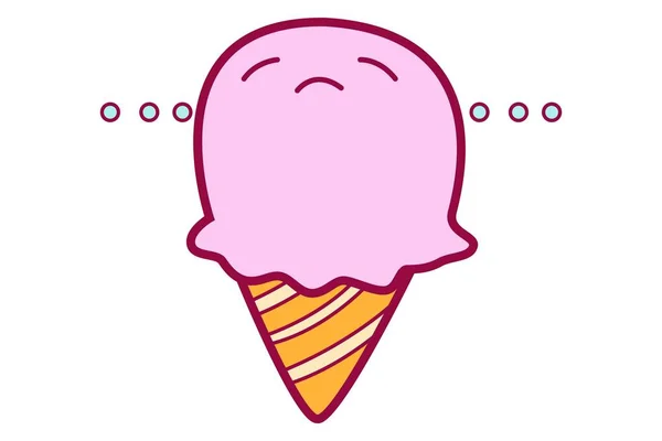 Ilustración Dibujos Animados Vectoriales Pose Del Lado Posterior Del Helado — Vector de stock