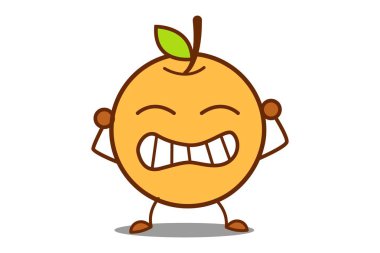 Şirin turuncu vektör karikatür çizim üzgün. Beyaz arka plan üzerinde izole.