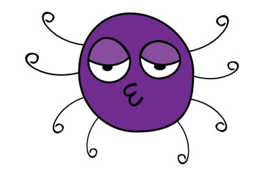 Vektör karikatür örnek sevimli örümcek surat asmayı. Beyaz arka plan üzerinde izole.