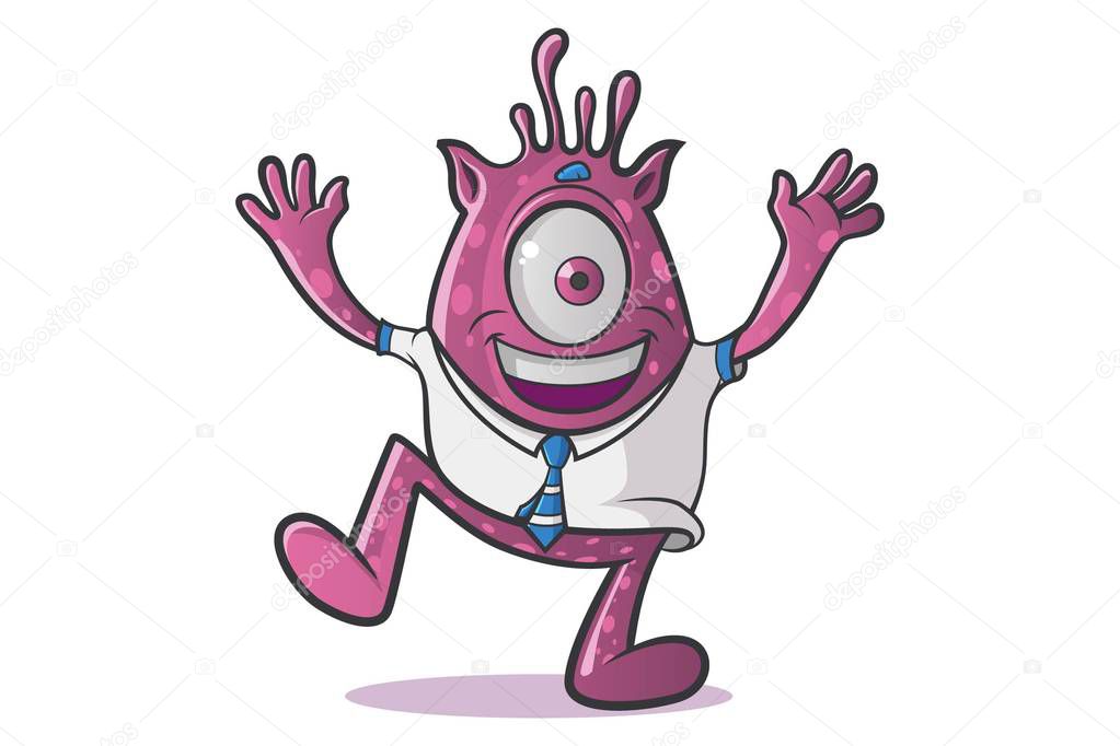 Vector illustration of Professional Monster Dancing.Isolated on white background.