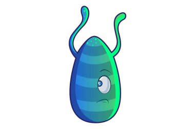 Sevimli canavar vektör karikatür çizim bastırılırsa. Beyaz arka plan üzerinde izole.