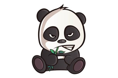 Sevimli panda vektör karikatür çizim kızgındır. İzole beyaz arka plan