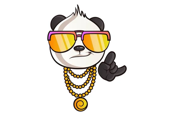 Sevimli panda'nın Eşkıya Hayatı'nı vektör karikatür çizim. İzole beyaz arka plan.
