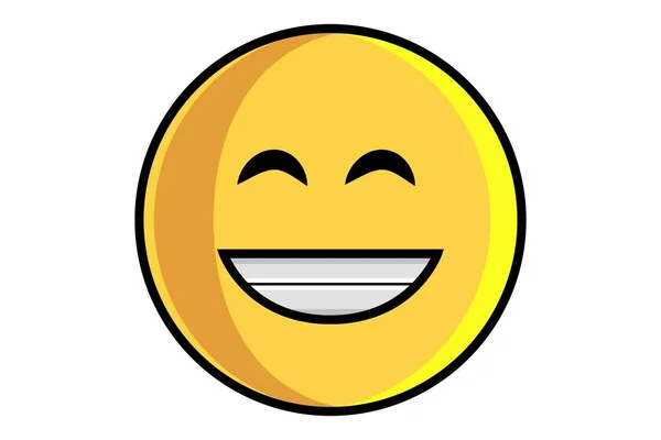 Vektor Cartoon Illustration Des Niedlichen Smiley Emojis Lacht Isoliert Auf — Stockvektor