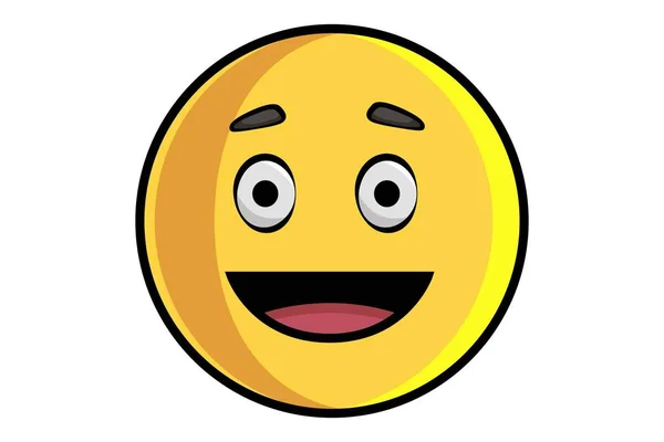 Vector Cartoon Illustration Cute Smiley Emoji Happy Изолированный Белом Фоне — стоковый вектор