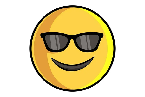 Vektor Cartoon Illustration Von Niedlichen Smiley Emojis Swag Isoliert Auf — Stockvektor