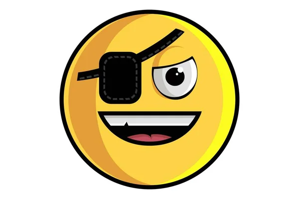 Vektor Cartoon Illustration Von Niedlichen Smiley Emoji Ist Ein Auge — Stockvektor