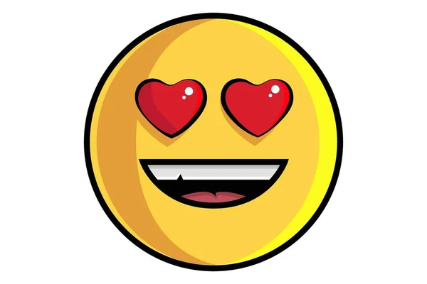 Vektor-Cartoon-Illustration von niedlichen Smiley-Emojis in Liebe. isoliert auf weißem Hintergrund. — Stockillustration Vektor Cartoon Illustration Von Niedlichen Smiley Emojis Liebe Isoliert Auf — Stockvektor