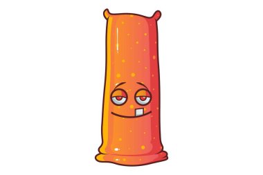Sevimli portakal monster vektör karikatür çizim. Beyaz arka plan üzerinde izole.