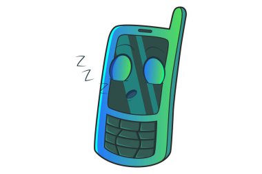  Vektör karikatür çizim şirin cep uyuyor. Beyaz arka plan üzerinde izole. 