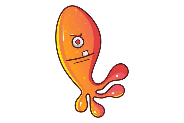 Ilustración Dibujos Animados Vectorial Peces Naranja Lindo Irritado Aislado Sobre — Archivo Imágenes Vectoriales