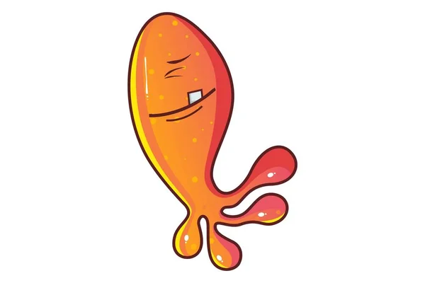 矢量卡通插图可爱的橙色鱼眨眼的眼睛 隔离在白色背景上 — 图库矢量图片