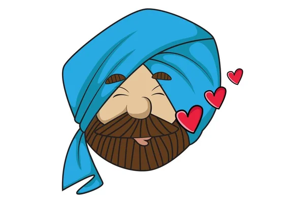 Vector Desenho Animado Ilustração Bonito Sardar Amor Isolado Sobre Fundo —  Vetores de Stock