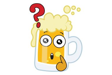 Vektör karikatür çizim bira Kupası karıştı. Beyaz arka plan üzerinde izole.