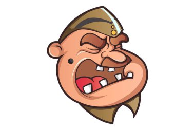 Vektör karikatür çizim polis ağlıyor. Beyaz arka plan üzerinde izole.