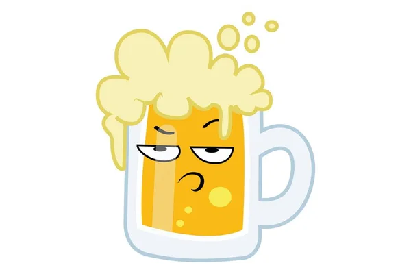 Wektor Ilustracja Kreskówka Beer Cup Białym Tle — Wektor stockowy
